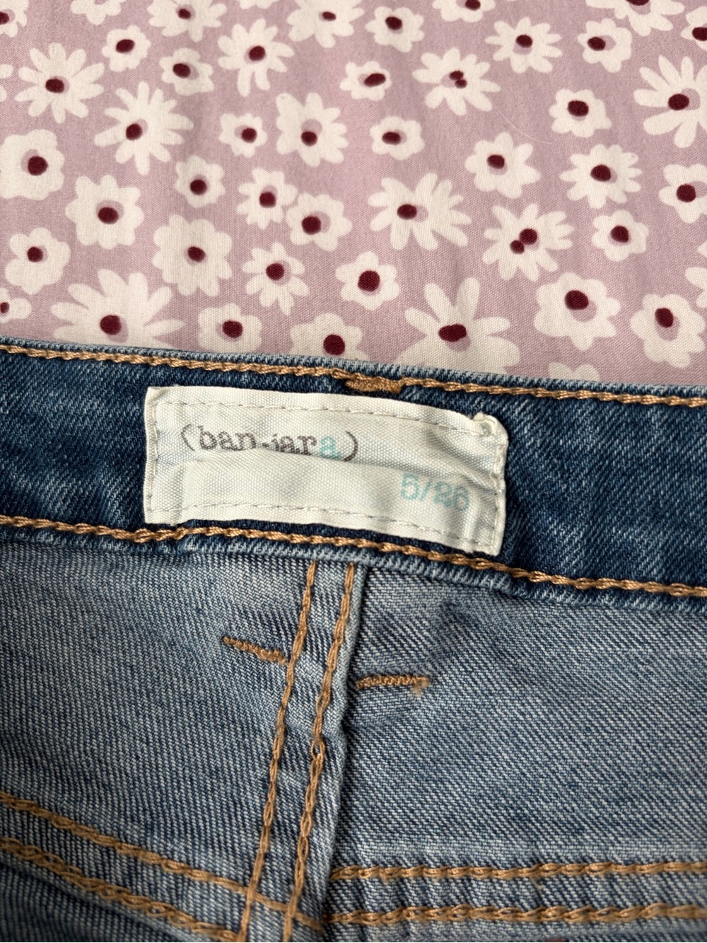 Flared Cargo Jeans in Denim Blue - Picture 2 of 3